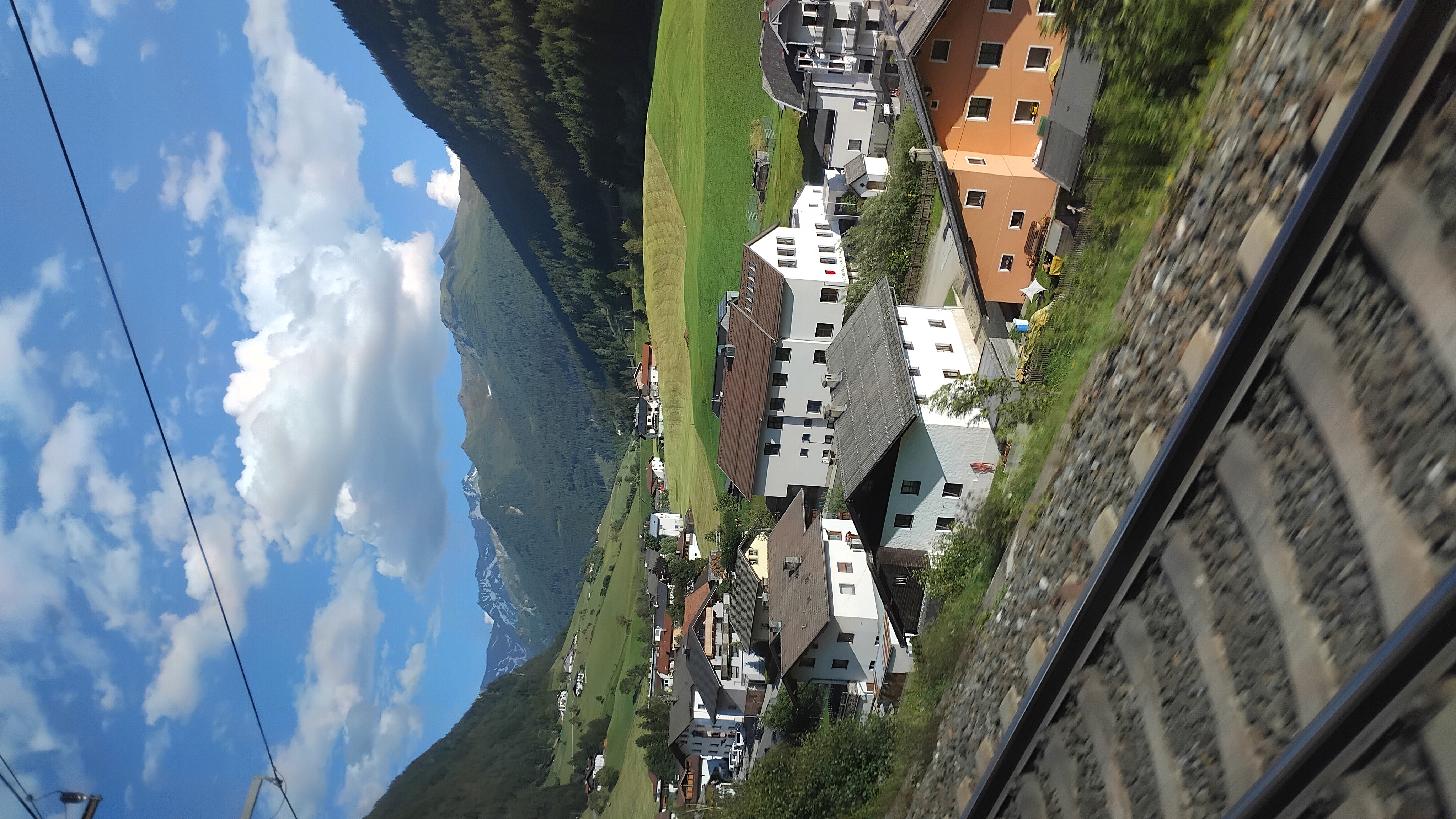 An Austrian mountainous valley, as seen from the train